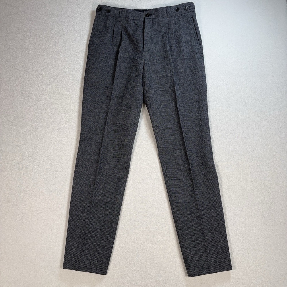 Burberry Prorsum Double Pleated Woven Pants Men's 46 / 32x31 Gray Virgin Wool